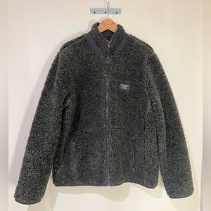 Men’s olive green Abercrombie and Fitch, SHERPA, zip up jacket extra-large